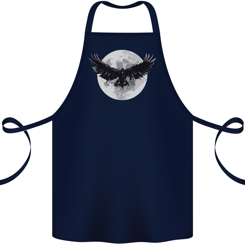 Raven Moon Vikings Cotton Apron 100% Organic Navy Blue