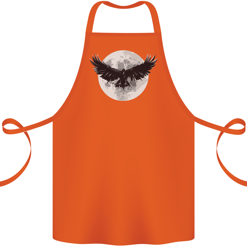Raven Moon Vikings Cotton Apron 100% Organic Orange