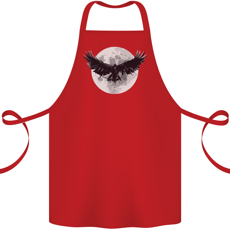 Raven Moon Vikings Cotton Apron 100% Organic Red