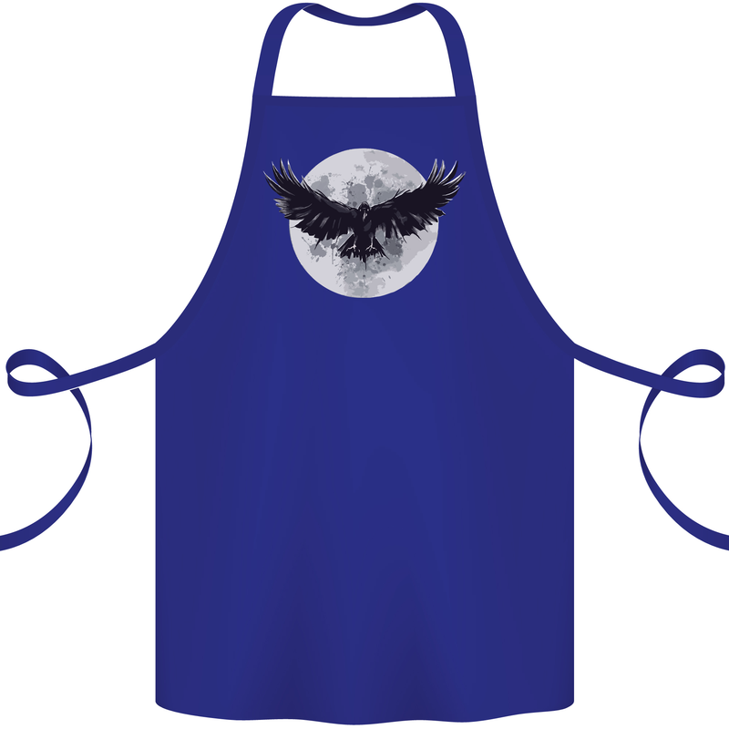 Raven Moon Vikings Cotton Apron 100% Organic Royal Blue
