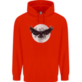 Raven Moon Vikings Mens 80% Cotton Hoodie Bright Red