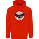 Raven Moon Vikings Mens 80% Cotton Hoodie Bright Red