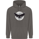 Raven Moon Vikings Mens 80% Cotton Hoodie Charcoal