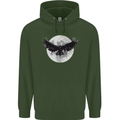 Raven Moon Vikings Mens 80% Cotton Hoodie Forest Green