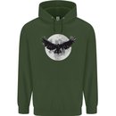 Raven Moon Vikings Mens 80% Cotton Hoodie Forest Green