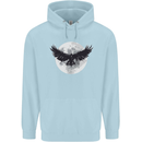 Raven Moon Vikings Mens 80% Cotton Hoodie Light Blue