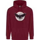Raven Moon Vikings Mens 80% Cotton Hoodie Maroon