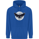 Raven Moon Vikings Mens 80% Cotton Hoodie Royal Blue