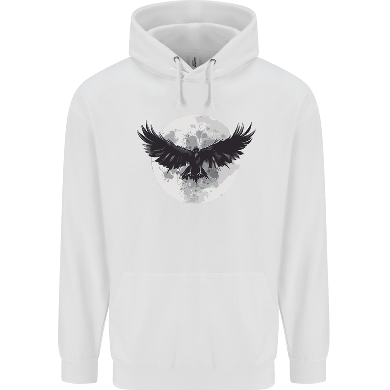 Raven Moon Vikings Mens 80% Cotton Hoodie White