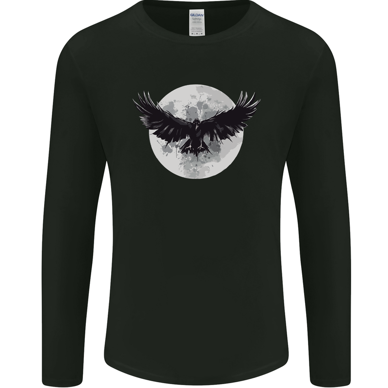 Raven Moon Vikings Mens Long Sleeve T-Shirt Black