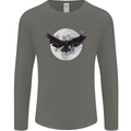 Raven Moon Vikings Mens Long Sleeve T-Shirt Charcoal