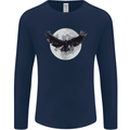 Raven Moon Vikings Mens Long Sleeve T-Shirt Navy Blue