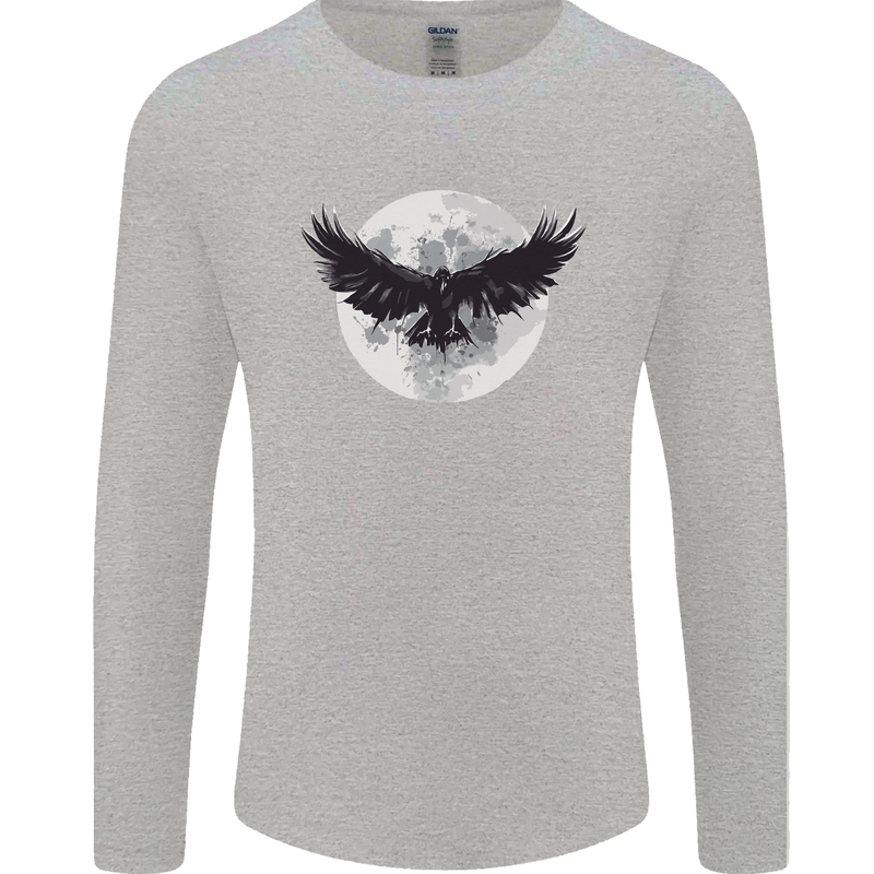 Raven Moon Vikings Mens Long Sleeve T-Shirt Sports Grey