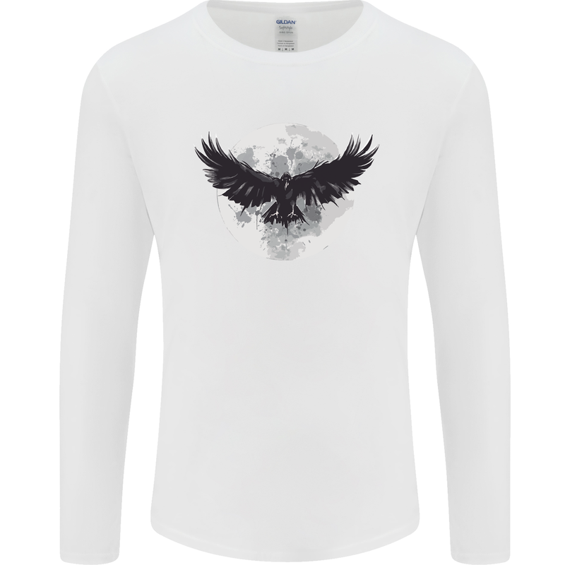 Raven Moon Vikings Mens Long Sleeve T-Shirt White