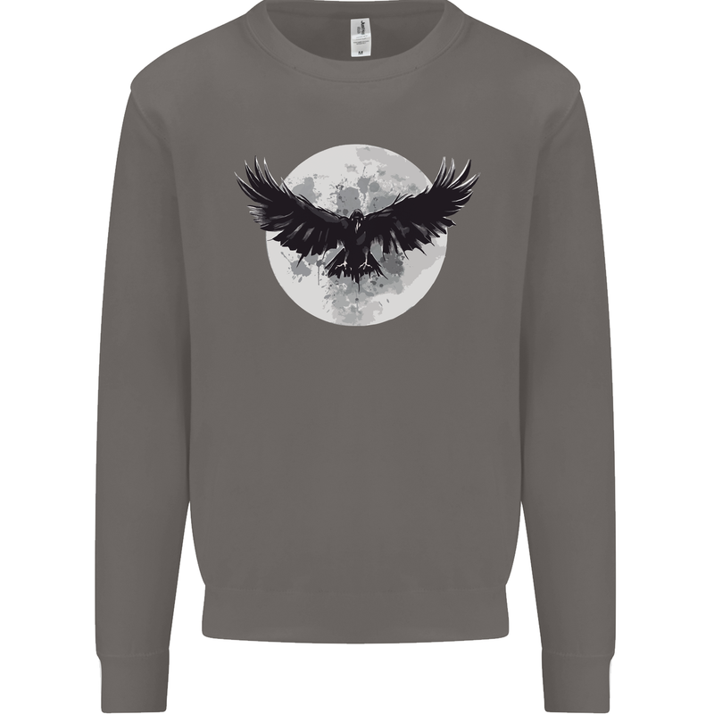 Raven Moon Vikings Mens Sweatshirt Jumper Charcoal