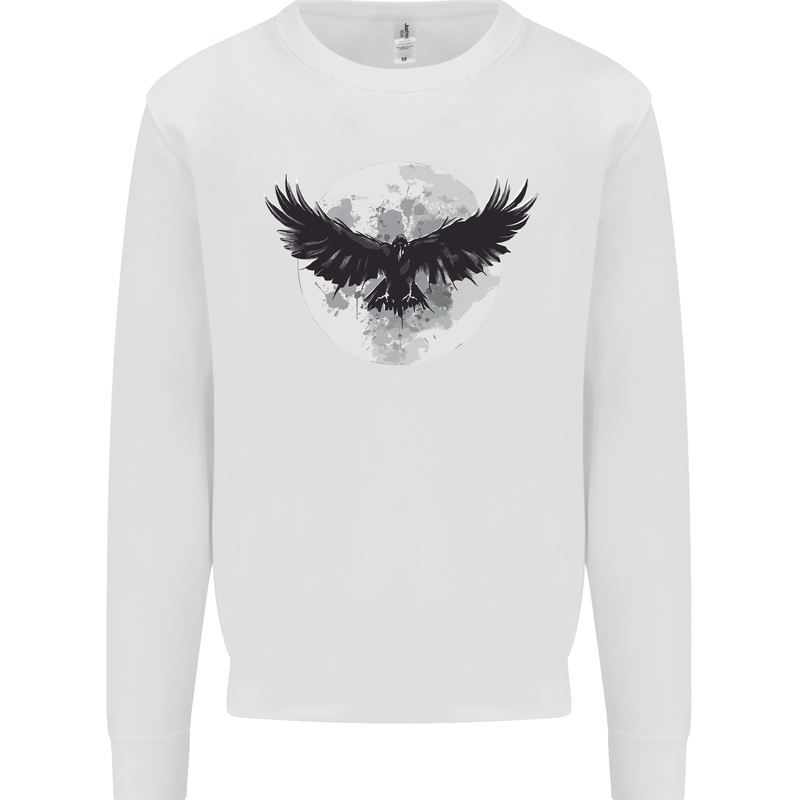 Raven Moon Vikings Mens Sweatshirt Jumper White