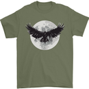 Raven Moon Vikings Mens T-Shirt 100% Cotton Military Green