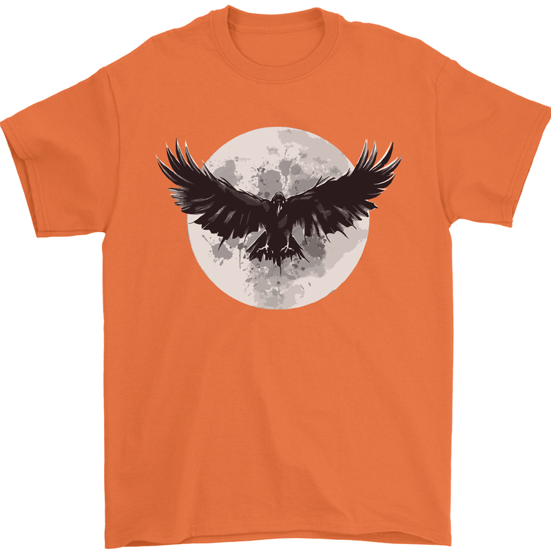Raven Moon Vikings Mens T-Shirt 100% Cotton Orange