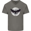 Raven Moon Vikings Mens V-Neck Cotton T-Shirt Charcoal