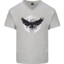 Raven Moon Vikings Mens V-Neck Cotton T-Shirt Sports Grey