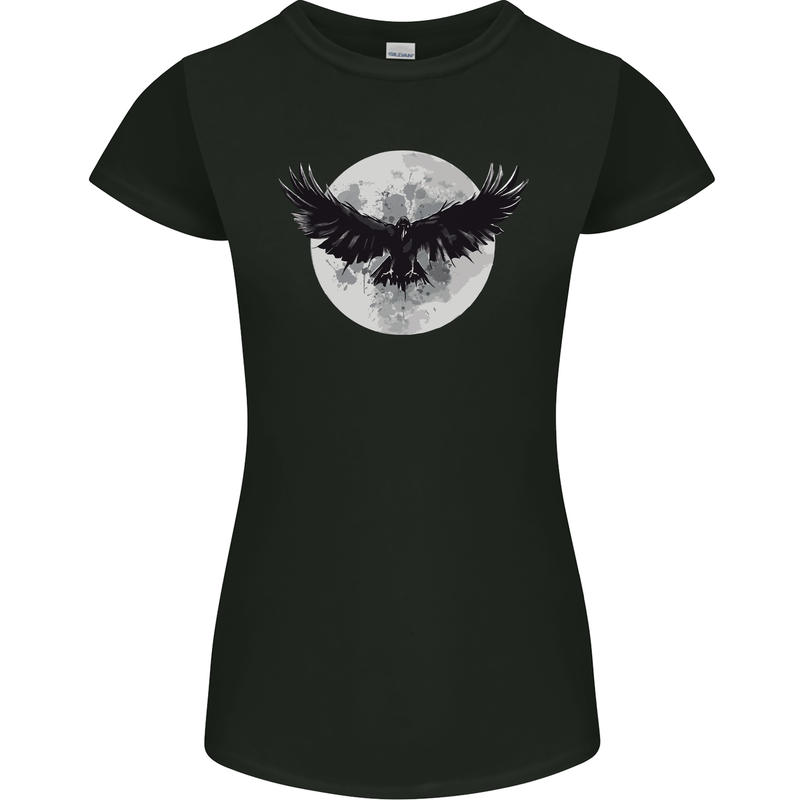 Raven Moon Vikings Womens Petite Cut T-Shirt Black