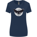 Raven Moon Vikings Womens Wider Cut T-Shirt Navy Blue