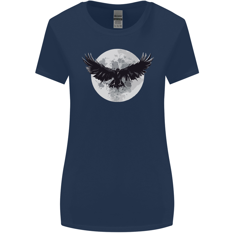 Raven Moon Vikings Womens Wider Cut T-Shirt Navy Blue