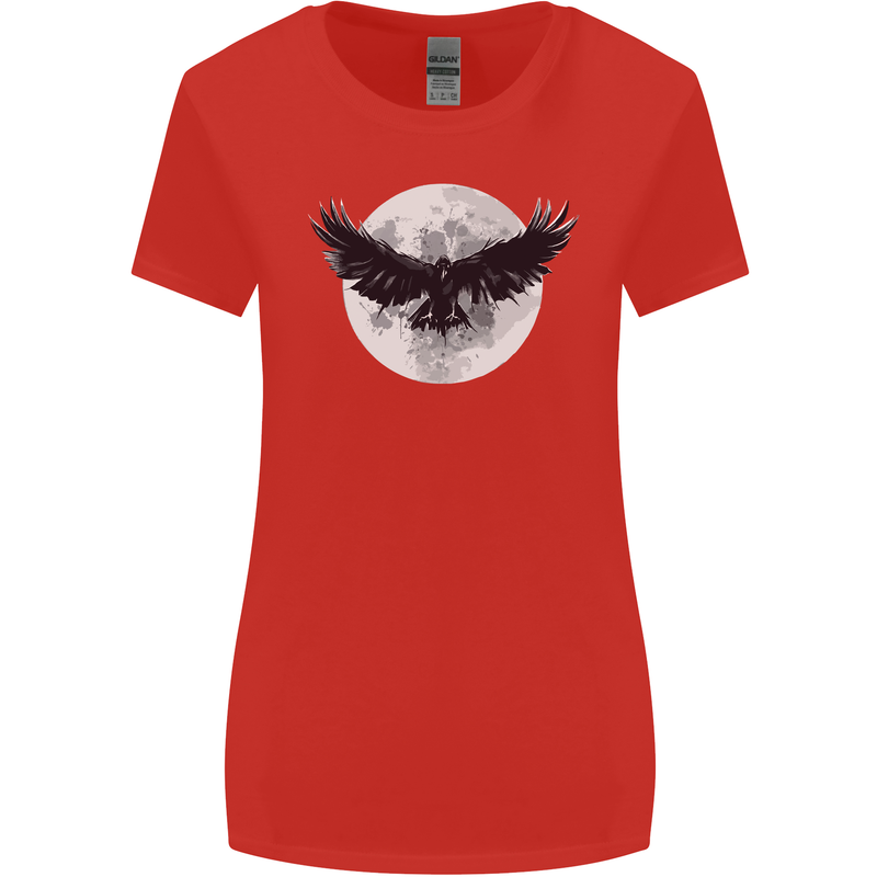 Raven Moon Vikings Womens Wider Cut T-Shirt Red