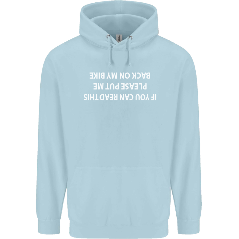 Read this Cycling Cyclist Bicycle Funny Childrens Kids Hoodie Light Blue