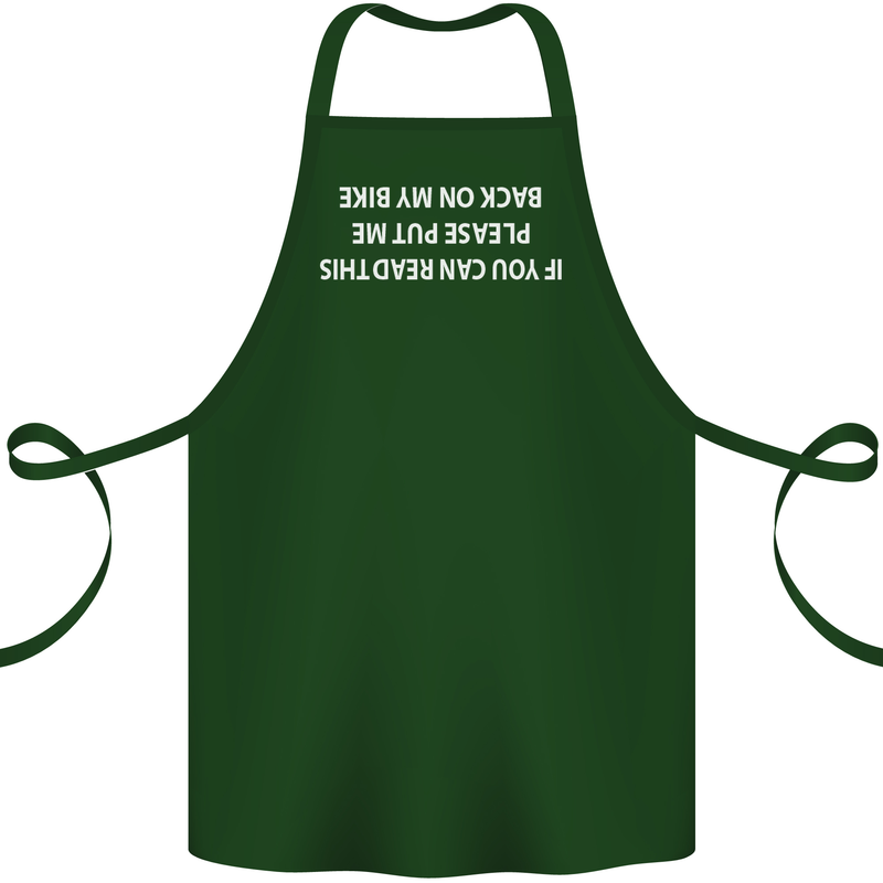 Read this Cycling Cyclist Bicycle Funny Cotton Apron 100% Organic Forest Green
