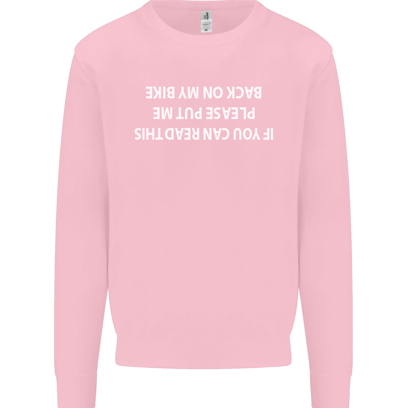 Read this Cycling Cyclist Bicycle Funny Kids Sweatshirt Jumper Light Pink