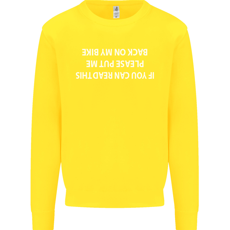 Read this Cycling Cyclist Bicycle Funny Kids Sweatshirt Jumper Yellow