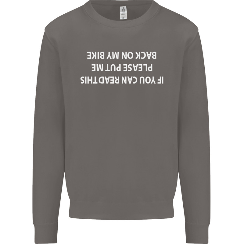 Read this Cycling Cyclist Bicycle Funny Mens Sweatshirt Jumper Charcoal