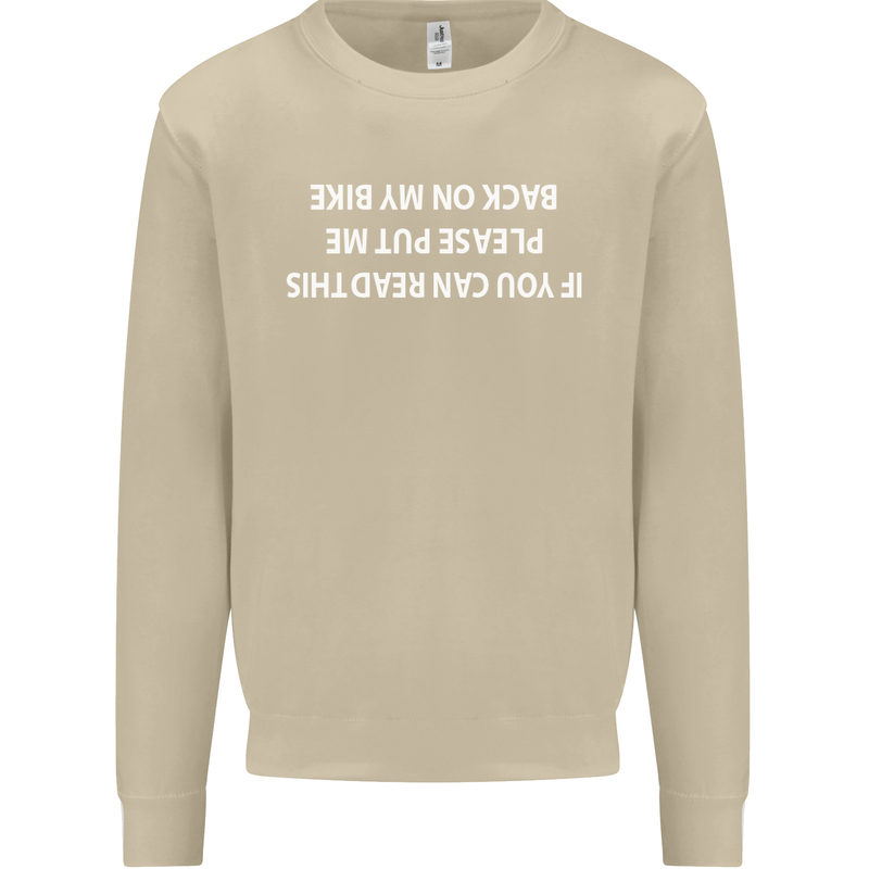 Read this Cycling Cyclist Bicycle Funny Mens Sweatshirt Jumper Sand