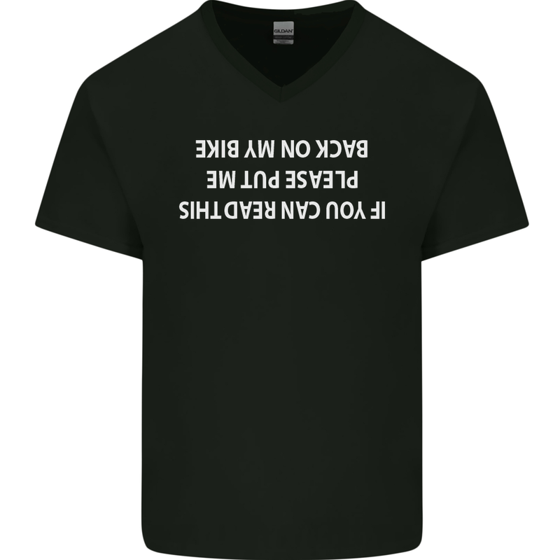 Read this Cycling Cyclist Bicycle Funny Mens V-Neck Cotton T-Shirt Black