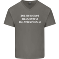 Read this Cycling Cyclist Bicycle Funny Mens V-Neck Cotton T-Shirt Charcoal
