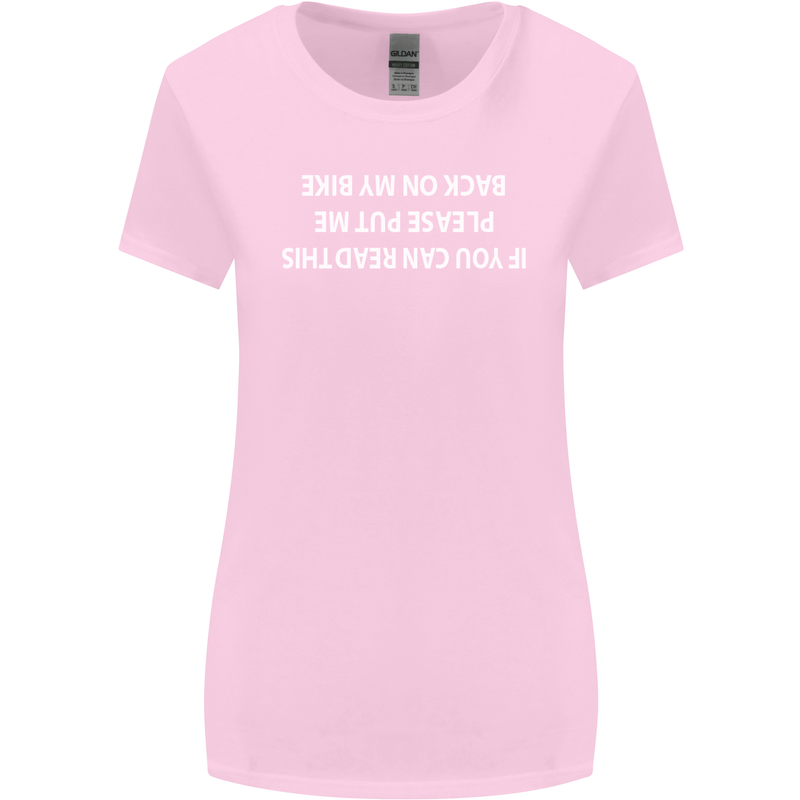 Read this Cycling Cyclist Bicycle Funny Womens Wider Cut T-Shirt Light Pink