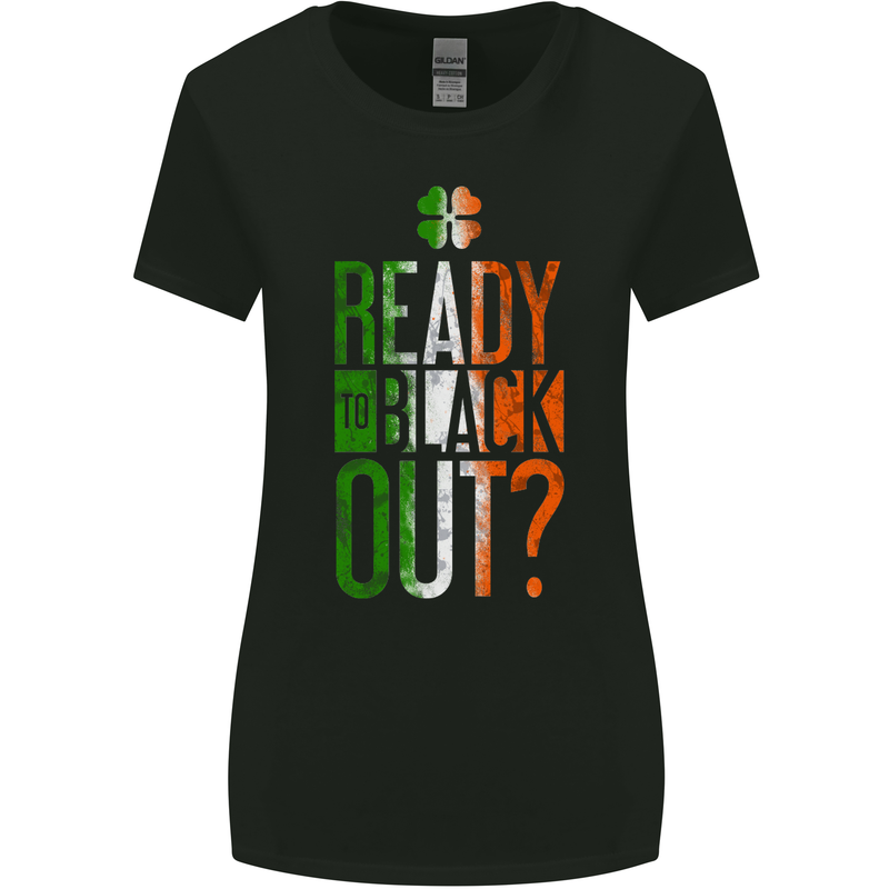 Ready to Black out St. Patrick's Day MMA Womens Wider Cut T-Shirt Black