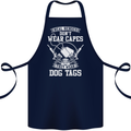 Real Heroes Wear Dog Tags Veteran Army Cotton Apron 100% Organic Navy Blue