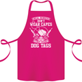 Real Heroes Wear Dog Tags Veteran Army Cotton Apron 100% Organic Pink