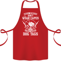 Real Heroes Wear Dog Tags Veteran Army Cotton Apron 100% Organic Red
