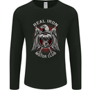 Real Iron Motorcycle Motorbike Biker Mens Long Sleeve T-Shirt Black