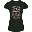 Real Iron Motorcycle Motorbike Biker Womens Petite Cut T-Shirt Black