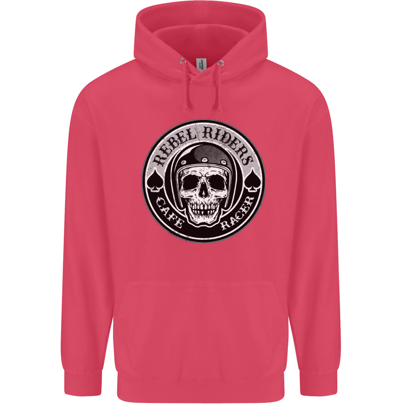 Rebel Cafe Racer Biker Motorbike Motorcycle Childrens Kids Hoodie Heliconia