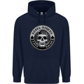 Rebel Cafe Racer Biker Motorbike Motorcycle Childrens Kids Hoodie Navy Blue