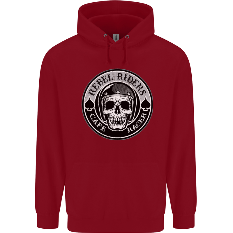Rebel Cafe Racer Biker Motorbike Motorcycle Childrens Kids Hoodie Red