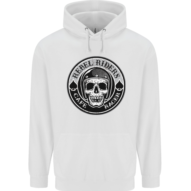 Rebel Cafe Racer Biker Motorbike Motorcycle Childrens Kids Hoodie White
