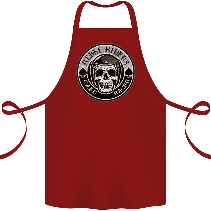 Rebel Cafe Racer Biker Motorbike Motorcycle Cotton Apron 100% Organic Maroon