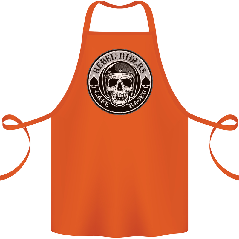 Rebel Cafe Racer Biker Motorbike Motorcycle Cotton Apron 100% Organic Orange