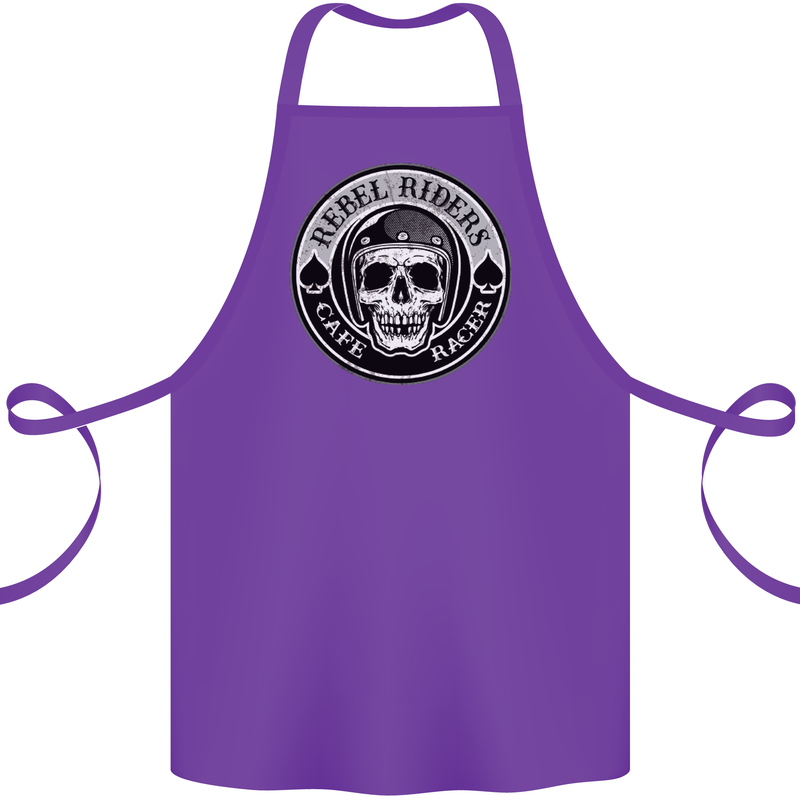 Rebel Cafe Racer Biker Motorbike Motorcycle Cotton Apron 100% Organic Purple